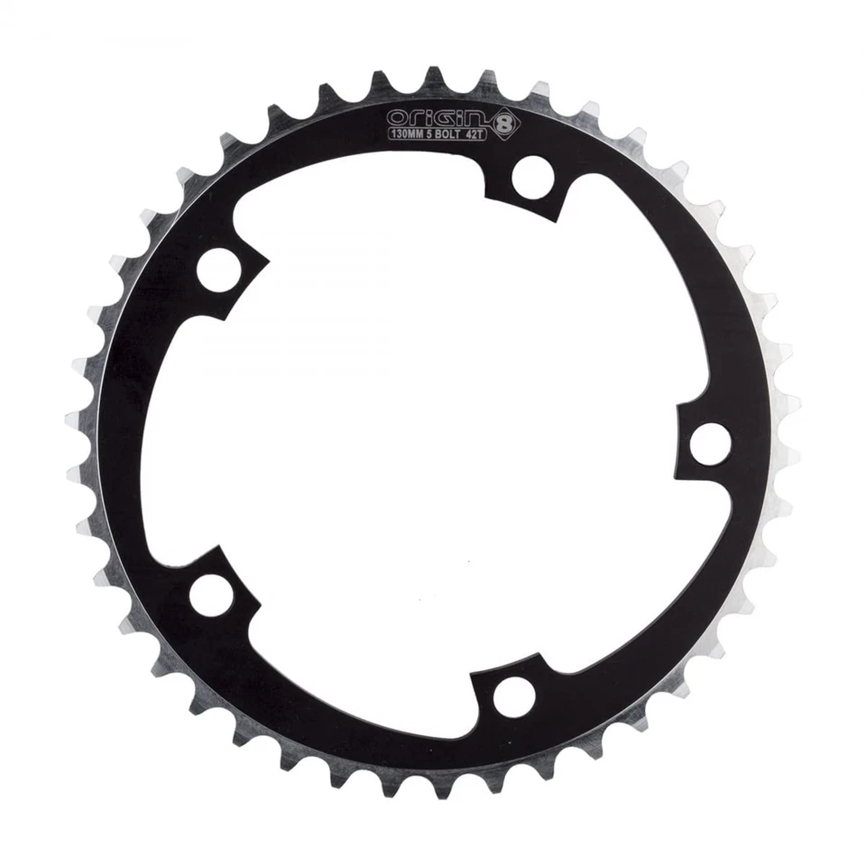 Alloy Non-Ramped Chainrings, 42t, Black - Image 1 of 1