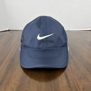 NIKE DRI-FIT Hat Navy Blue Running Athletic Baseball Cap - Picture 1 of 10