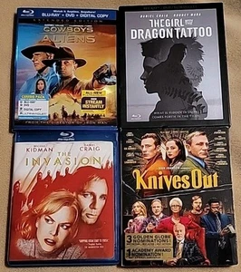 Daniel Craig Blu-ray LOT Bundle Of 4: Invasion Dragon Tattoo Knives Out Aliens - Picture 1 of 5