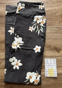NEW RELEASE LuLaRoe OS One Size Leggings Beautiful Gray Flower Print New - Picture 1 of 3