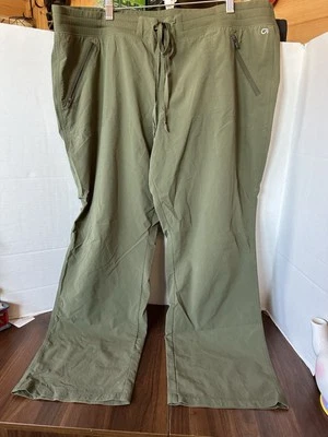 GAP Women's Drawstring Elastic Waist Lightweight Joggers 2XL Olive Green - Image 1 of 4