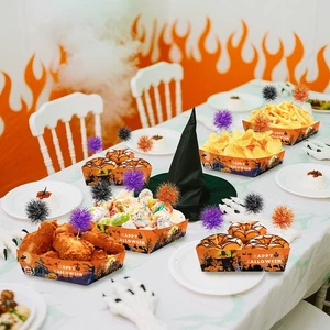 Halloween Party Supplies - 72 Pcs Orange Paper Decorations Set - 8.5x3.1x1.7 in - Picture 1 of 9