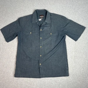 Woolrich Elite Series Tactical Shirt Mens Medium Blue Short Sleeve Button Up - Picture 1 of 11