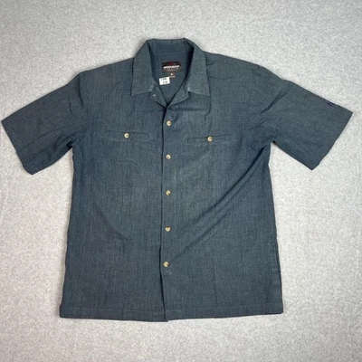 Woolrich Elite Series Tactical Shirt Mens Medium Blue Short Sleeve Button Up - Image 1 of 4