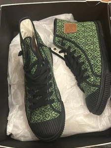 Loewe Green High Top Canvas Sneakers Size 43 Excellent Condition - Picture 1 of 15