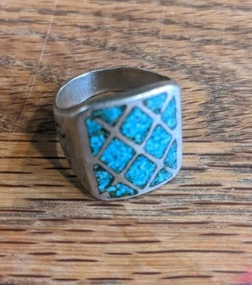 Men's Turquoise Ring  Stainless Size 10 27.51g Free Shipping - Image 1 of 4
