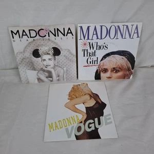Madonna 7" Vinyl Single Bundle of 3 Dear Jessie Who's That Girl Vogue - Comment - Picture 1 of 23