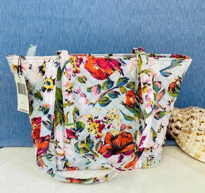VERA BRADLEY Small Vera Tote SEA AIR FLORAL / Quilted Cotton / NWT #2 - Image 1 of 4