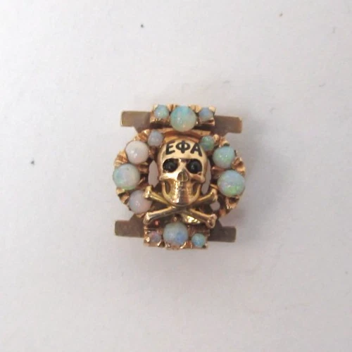 Antiguo prendedor de fraternidad médica de oro amarillo de 14k ópalo anterior a 1924 Epsilon Phi Alpha Foto 1 de 4