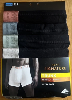 BNWT NEXT 'SIGNATURE RANGE' MEDIUM BLACK TRUNK STYLE COTTON & LYCRA BOXER'S - Image 1 of 3