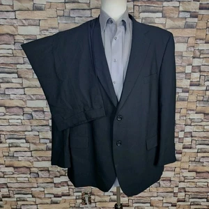 Pronto Uomo 2 Piece Suit Mens 48S 42X28 Black VL Wool - Picture 1 of 11