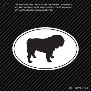 English Bulldog Euro Oval Sticker Die Cut Decal Self Adhesive Vinyl dog canine - Foto 1 di 1