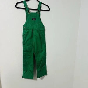 Vintage Lands End Roveralls SZ 6X Kids Girls Bib Overalls Green USA Style 8800 - Picture 1 of 7