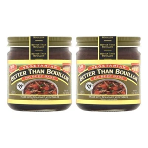 Better Than Bouillon No Beef Base Vegetarian Pack of 2 8 Ounce Jars Vegan Flavor - Picture 1 of 9