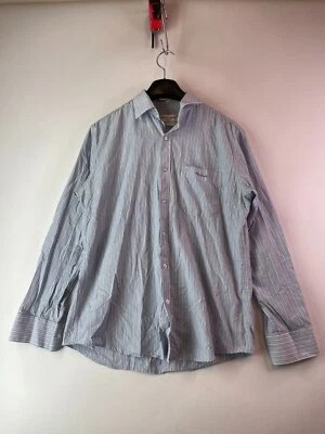 De colección Pierre Cardin Para Hombre Calce Moderno Manga Larga Azul Claro Rayas Talla L 41 Foto 1 de 4