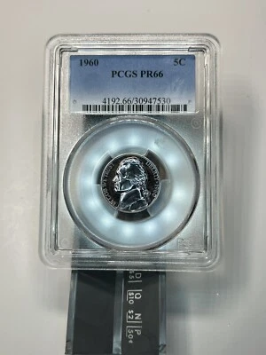 PR66 1960 5C Jefferson Proof Nickel, PCGS Secure- Pretty Toned - Image 1 of 4
