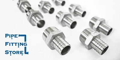 3/4" Stainless Steel PEX Adapter MNPT x Male PEX Hose Barb Crimp Fitting SS 316 - Image 1 of 4