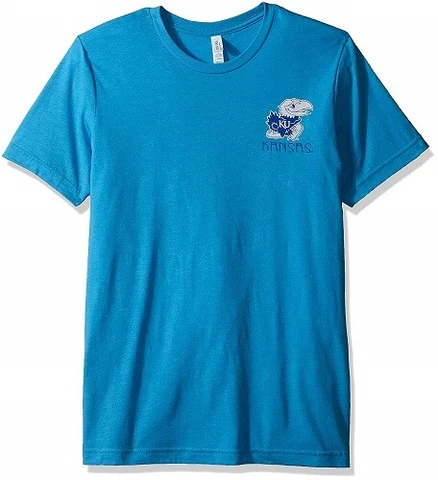 Image One NCAA Kansas Jayhawks Adult Aztec Square Short Sleeve SZ Small Cover