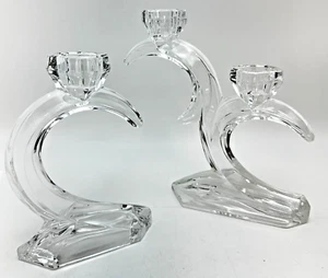 Portacandele doppio cristallo piombo ART DECO taglio a mano decorazione Germania Ovest - Foto 1 di 9