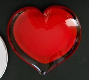 "Carte cuore vetro arte rossa look estivo trasparente San Valentino amore 3,5" - Foto 1 di 1