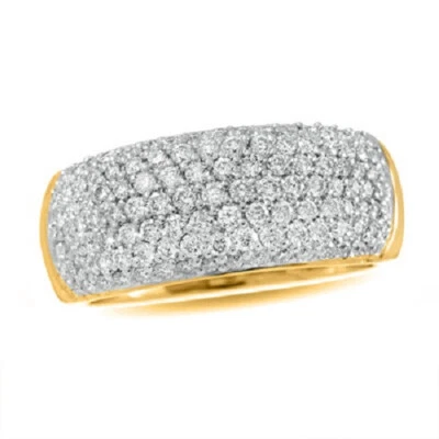Anillo redondo con racimo de diamantes naturales de 1 quilate en plata chapada en oro amarillo de 14 K Foto 1 de 2