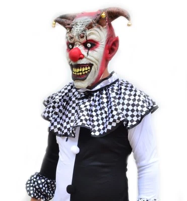 Disfraz de payaso para hombre para fiesta de Halloween blanco y negro con máscara BUFÓN Foto 1 de 4