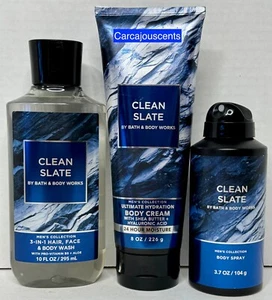 Bath & Body Works Clean Slate for Men Body Wash Body Cream & Body Spray Gift Set - Picture 1 of 2