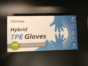 A Z Chose Hybrid TPE Gloves Hand Protection White XL 260 PC Powder & Latex Free