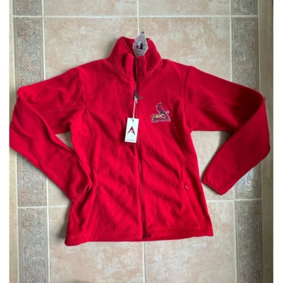 ¡Nuevo! Antigua Chaqueta Polar Rojo Hielo Cremallera Frontal Cardenales MLB Mujer Talla S Foto 1 de 4
