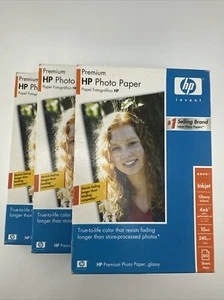 HP Premium Glossy 4X6 Ink Jet Picture Paper fotograficzny 10 mil. Zestaw 3x60 arkuszy - Zdjęcie 1 z 2
