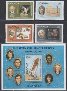 UGANDA Sc # 564-8 CPL MNH JUEGO de 4 + S/S HONRANDO CIENCIA y ESPACIO - Imagen 1 de 1