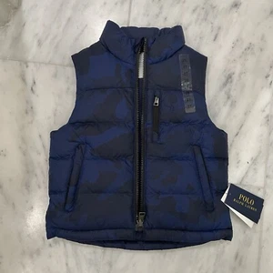 Polo Ralph Lauren Blue Camo Puffer Vest 2T - Picture 1 of 4