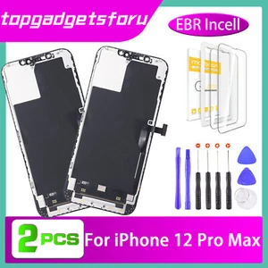 Repuesto de digitalizador de pantalla LCD EBR Incell para iPhone 12 Pro Max 2 piezas - Imagen 1 de 10
