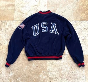 Vintage Polo Ralph Lauren P Wing Snowbeach Stadium Rare 1992 Fleece Jacket Sz M - Picture 1 of 2
