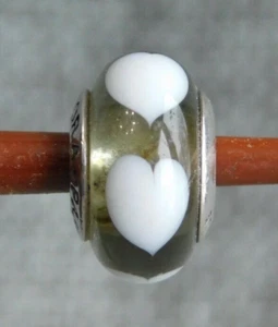 Pandora 925 ALE Sterling Silber Charm Murano Glas mit Herzen #101-X - Bild 1 von 5