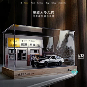 Diorama1/32 Car Garage Model City Streetscape Initial-D Fujiwara Tofu Shop scene - Picture 1 of 23