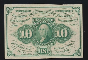 US 10c Fractional Currency Note 1st Issue w/ Monogram FR 1242 Ch CU - Picture 1 of 2