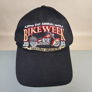 Vintage 2002 Bike Week 61st Daytona Beach Black Snapback Hat Adjustable Cap - Picture 1 of 8
