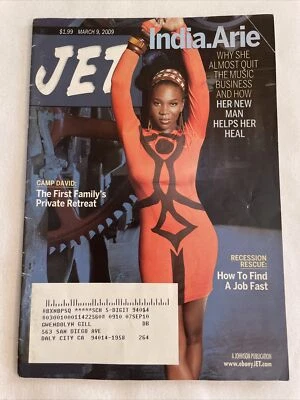 2009 March 9 JET Magazine, India.Arie Almost Quits Music Business (MH38) - Image 1 of 3