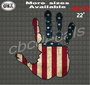 Hand Wave Decal / Sticker | Hand Wave American Flag Vinyl Decal - Picture 1 of 1