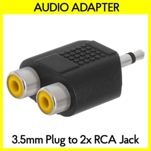 3.5mm to 2 RCA Adapter AUX to Two RCA Splitter Mono Audio Port Doubler Connector - Picture 1 of 3