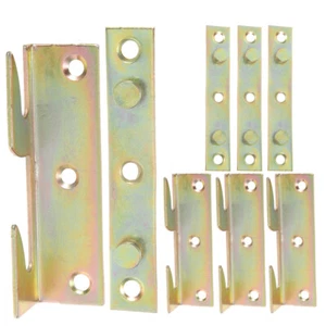 8PCS Bed Frame Brackets Bed Hinges Bed Rail Brackets Heavy Duty Bed Rail Support - Picture 1 of 12