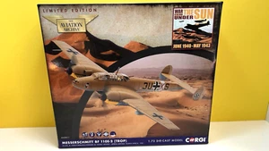 *CORGI AA38511 MESSERSCHMITT BF 110E-2 (TROP) HORST WESSEL NORTH AFRICA 1941 NEW - Picture 1 of 5