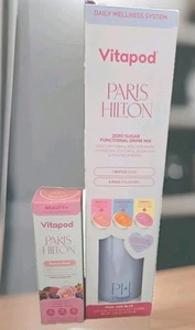Borraccia Vitapod Paris Hilton rosa 22 oz + 7 cialde sapore rosa radiante. - Foto 1 di 12