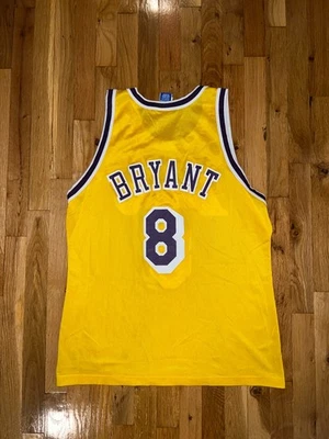 KOBE BRYANT Champion LOS ANGELES LAKERS Jersey 48 NBA Yellow Rodman Shaq Fisher - Image 1 of 4