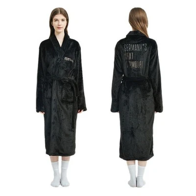 GNTM Herren Damen Bademantel Schwarz/Wellnessmantel bademantel - Bild 1 von 4