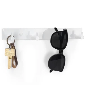 Wall-Mounted Key Holder with 4 Hooks for Keyrings, Leashes, and More - Picture 1 of 8