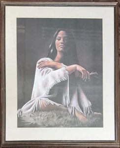 Penni Anne Cross, Ish-bahba-e-ches, Native American Framed Print, Lithograph 199 - Picture 1 of 8