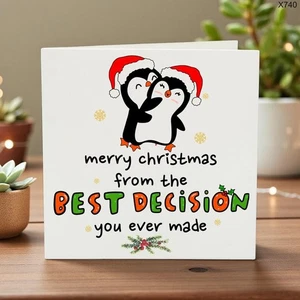 Merry Christmas From The Best Decision You Ever Made, Christmas Card,For Partner - Picture 1 of 5