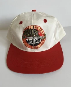 Vintage 90s Marlboro Adventure Team White Red SnapBack Hat - Picture 1 of 5